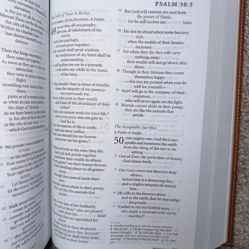 HarperOne NRSV Holy Bible with Apocrypha Two Tone Tan Brown Faux Leather 2007